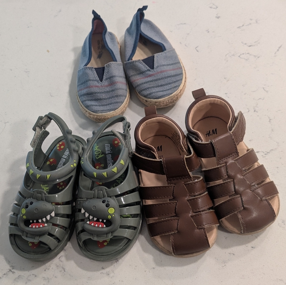 Size 6-6.5 Mini Melissa, Zara And H&M Brown Sandals Bundle